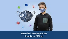 Fine Guard Kids, blau, anti-virale Maske mit Livinguard™ Technologie, Infektionsschutz, eliminiert zu >99% Corona-Virus Fine Guard Kids, blau, anti-virale Maske mit Livinguard™ Technologie, Infektionsschutz, eliminiert zu >99% Corona-Virus
