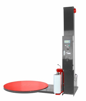 Palettenwickler-Maschine OK-210 Halbautomatischer Drehtellerwickler OK-Pack Palettenwickler-Maschine OK-210 Halbautomatischer Drehtellerwickler OK-Pack