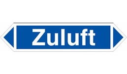 Luftrichtungspfeil Zuluft, blau/weiß Luftrichtungspfeil Zuluft, blau/weiß
