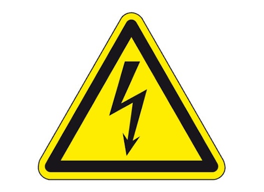 Warnschild "Warnung vor elektrischer Spannung", ASR/ISO