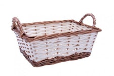 Korbschale helles Spaltweidengeflecht mit dunklem Rand und Griffen 29cm Korbschale helles Spaltweidengeflecht mit dunklem Rand und Griffen 29cm