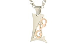 Anhänger "Love" als Schriftzug silber/kupfer inkl. Ketten nach Wahl 3555 Anhänger "Love" als Schriftzug silber/kupfer inkl. Ketten nach Wahl 3555