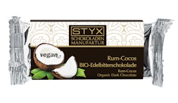 BIO-Edelbitterschokolade gefüllt mit Rum-Cocos-Ganache VEGAN BIO-Edelbitterschokolade gefüllt mit Rum-Cocos-Ganache VEGAN