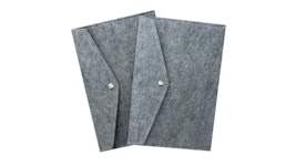 Dokumententasche / Sammeltasche A4 quer mit Druckknopf aus Filz in weiß - 2 Stück Dokumententasche / Sammeltasche A4 quer mit Druckknopf aus Filz in weiß - 2 Stück
