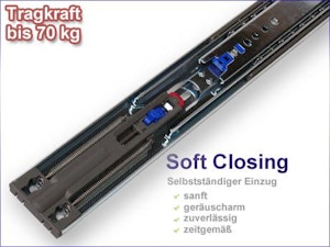 Teleskopauszüge mit "SOFT CLOSING" bis 70 kg Teleskopauszüge mit "SOFT CLOSING" bis 70 kg