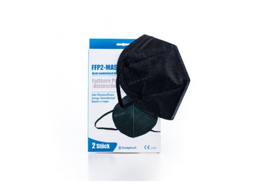 FFP2 Atemschutzmaske ohne Ventil (Box à 2 Stück, einzelverpackt, TÜV-zertifiziert, HYGISUN©)