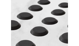 Noppe 25x3,3mm, Kunststoff schwarz, mit Kleber Noppe 25x3,3mm, Kunststoff schwarz, mit Kleber